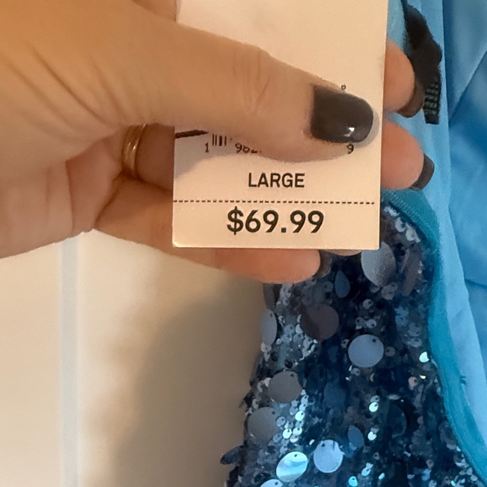 Forever 21 Blue Sequin Strapless Dress - Picture 5 of 9